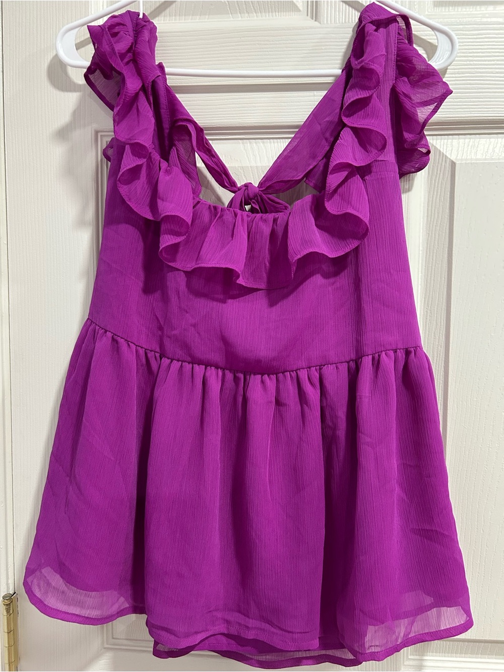 Banana Republic Purple Ruffle-Back Dress